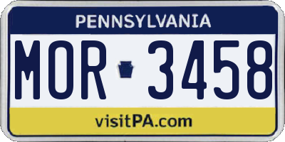 PA license plate MOR3458