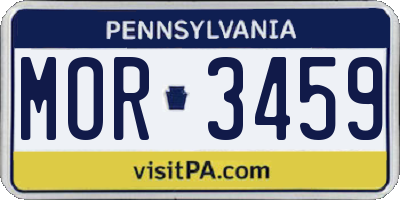 PA license plate MOR3459