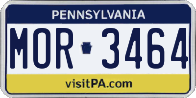 PA license plate MOR3464