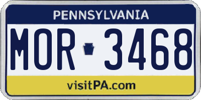 PA license plate MOR3468