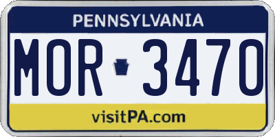 PA license plate MOR3470