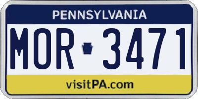 PA license plate MOR3471