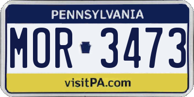 PA license plate MOR3473