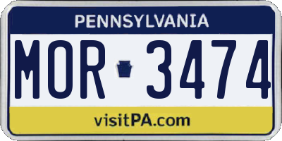 PA license plate MOR3474