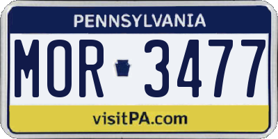 PA license plate MOR3477