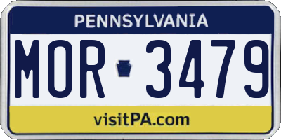 PA license plate MOR3479
