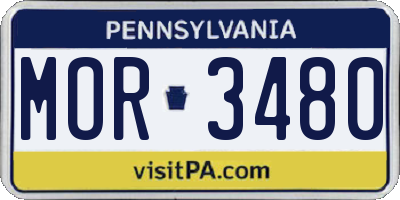 PA license plate MOR3480