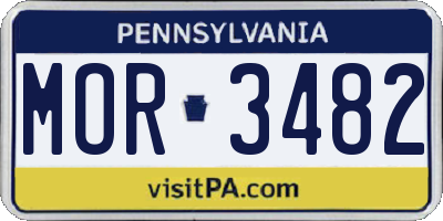 PA license plate MOR3482
