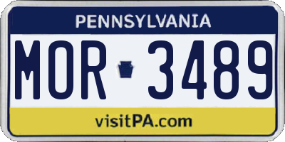 PA license plate MOR3489