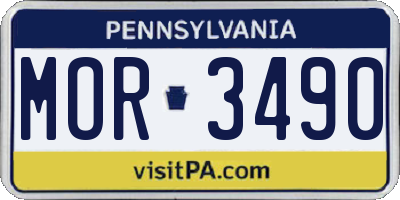 PA license plate MOR3490