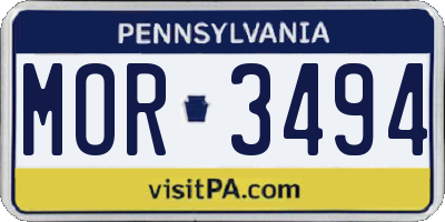 PA license plate MOR3494