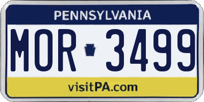 PA license plate MOR3499