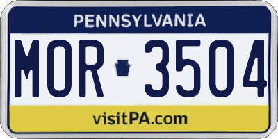 PA license plate MOR3504