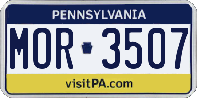PA license plate MOR3507