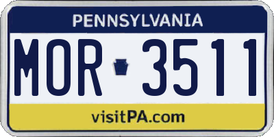PA license plate MOR3511