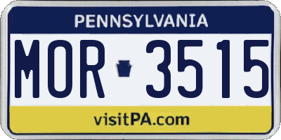 PA license plate MOR3515