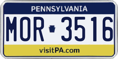 PA license plate MOR3516