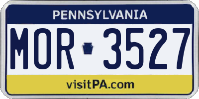PA license plate MOR3527