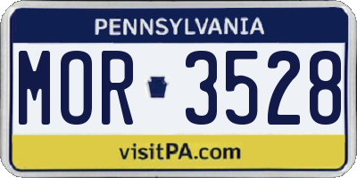 PA license plate MOR3528