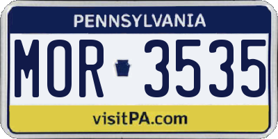 PA license plate MOR3535