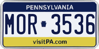 PA license plate MOR3536