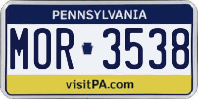 PA license plate MOR3538