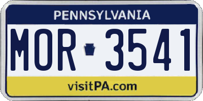 PA license plate MOR3541
