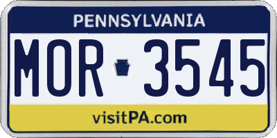 PA license plate MOR3545