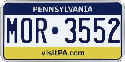PA license plate MOR3552
