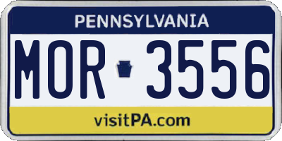 PA license plate MOR3556