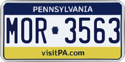PA license plate MOR3563