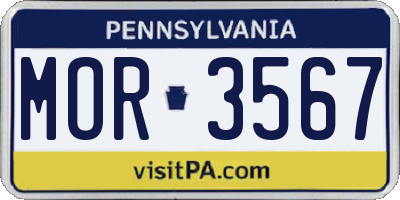 PA license plate MOR3567