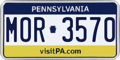 PA license plate MOR3570