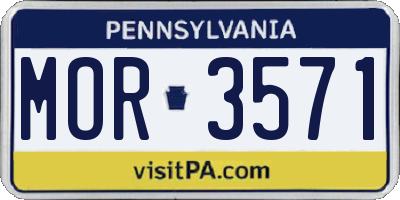 PA license plate MOR3571