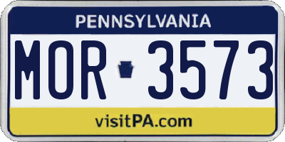 PA license plate MOR3573