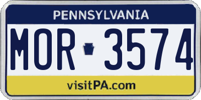 PA license plate MOR3574