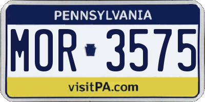 PA license plate MOR3575