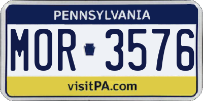 PA license plate MOR3576