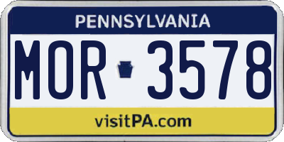 PA license plate MOR3578