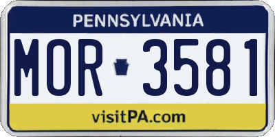 PA license plate MOR3581