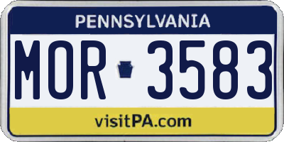 PA license plate MOR3583