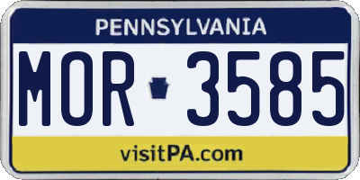 PA license plate MOR3585