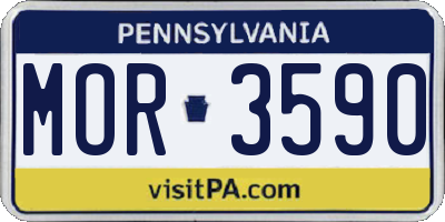 PA license plate MOR3590