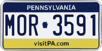 PA license plate MOR3591