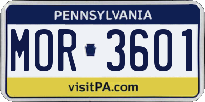PA license plate MOR3601