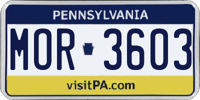 PA license plate MOR3603