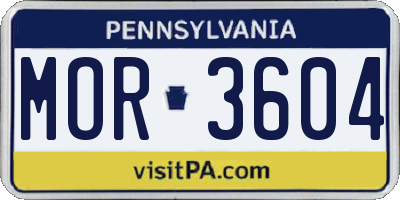PA license plate MOR3604