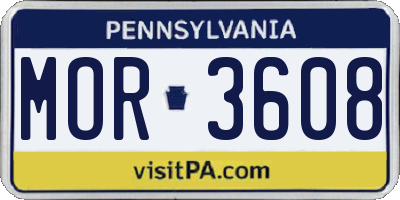 PA license plate MOR3608