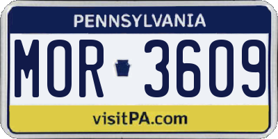 PA license plate MOR3609