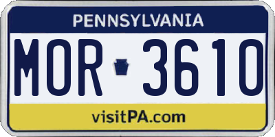 PA license plate MOR3610